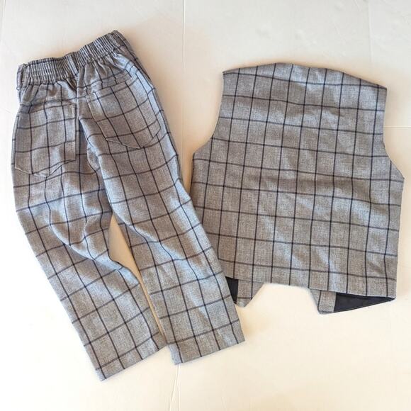 Vintage Gray Plaid Kids Matching Set - Picture 4 of 5